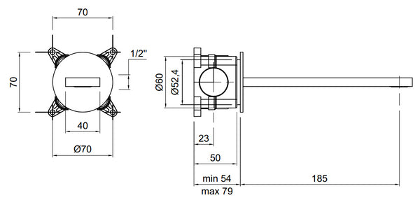 Antonio Lupi Indigo Nd921fno Erogatore A Parete Per Lavabo con Corpo Ad Incasso Nero