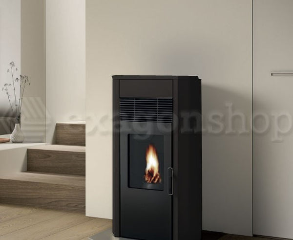 Royal Roberta E Air 80 Stufa A Pellet Ermetica Ad Aria Con Top In Ceramica nero