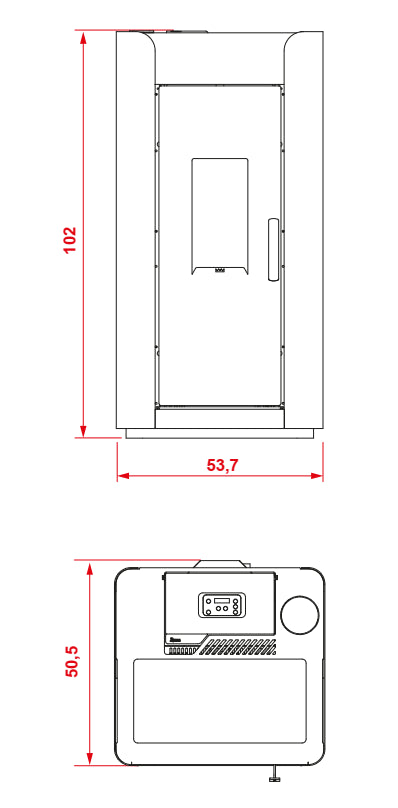 Royal Alida Air 120 Stufa A Pellet Ad Aria Canalizzabile 12kw Rosso Bordeaux