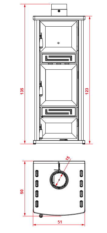 Stufa A Legna Con Forno 7kw In Metallo E Ceramica Cuoio Royal Stuba 808150071