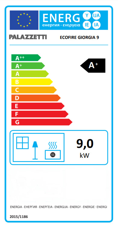 Palazzetti Giorgia 9 Ecofire Stufa A Pellet Ad Aria 9kw Con Top In Ghisa E Rivestimento Stondato In Acciaio Ross