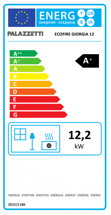 Palazzetti Giorgia 12 Ecofire Stufa A Pellet Ad Aria 12kw Con Top In Ghisa E Rivestimento Stondato Nero