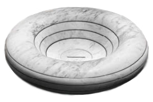 Antonio Lupi Rigati Lavabo Tondo 45 Cm In Marmo Carrara