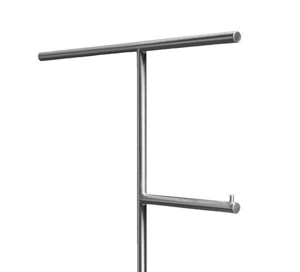 Piantana portasciugamani 65x31,5 In Ottone Finitura Nikel Satinato E Base Nero Marquinia Antonio Lupi Bivio2