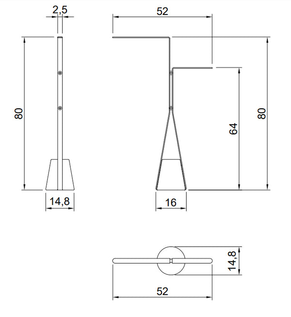 Antonio Lupi Halo3b Porta asciugamani In Ottone bianco E base in Marmo Di Carrara