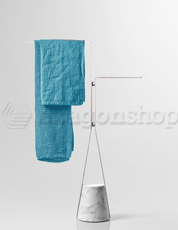 Antonio Lupi Halo3b Porta asciugamani In Ottone bianco E base in Marmo Di Carrara