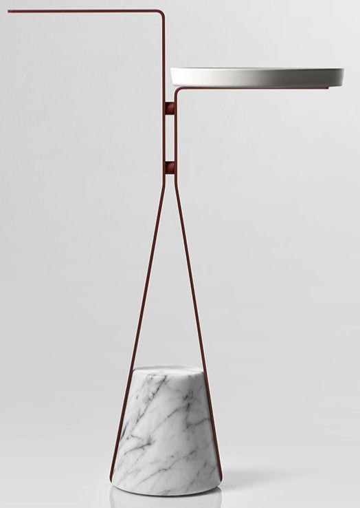 Antonio Lupi Halo 4a Portasciugamani portaoggetti in Ottone Veneziano goffrato e Base In Marmo Di Carrara