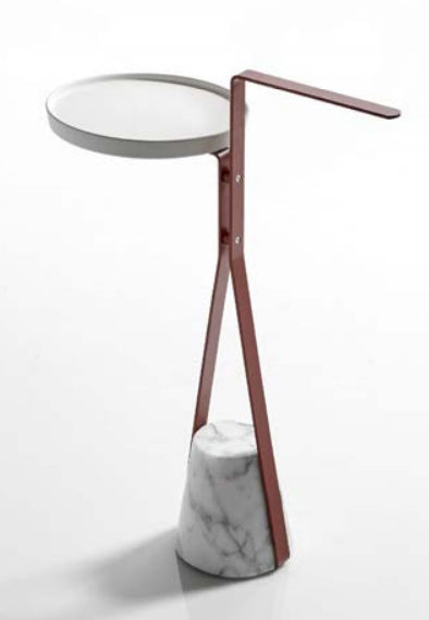 Antonio Lupi Halo 4a Portasciugamani con piano portaoggetti in Ottone Veneziano goffrato e Base In Marmo Di Carrara