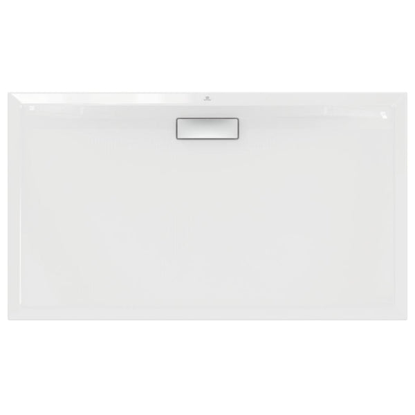 Piatto Doccia 140x80 Rettangolare 25 mm Filo e Sopra Pavimento e Su Rialzo In Acrilico Bianco Ultraflat New T447001 Ideal Standard