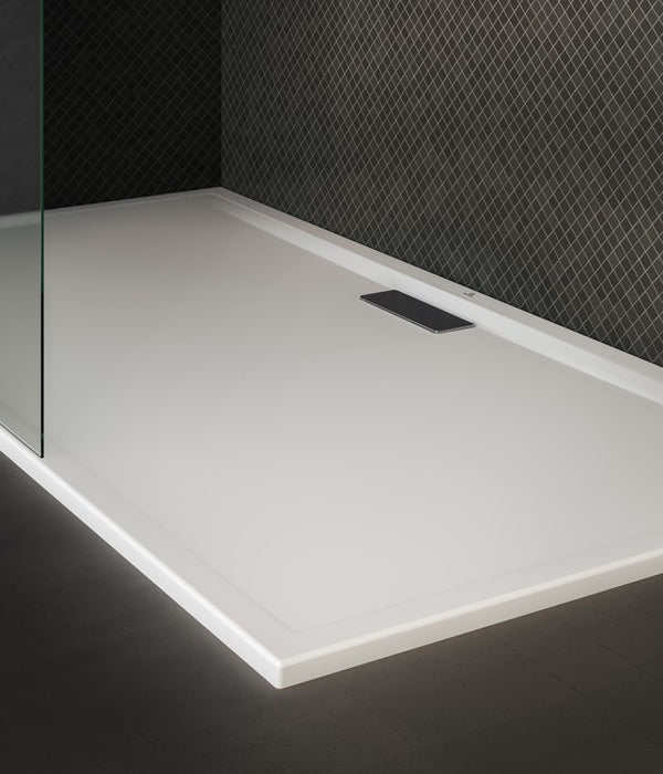 Piatto Doccia 160x80 Rettangolare 25 mm Filo e Sopra Pavimento e Su Rialzo In Acrilico Bianco Ultraflat New T447101 Ideal Standard