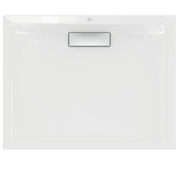 Piatto Doccia 90x70 Rettangolare 25 mm Filo e Sopra Pavimento e Su Rialzo In Acrilico Bianco Ultraflat New T447401 Ideal Standard