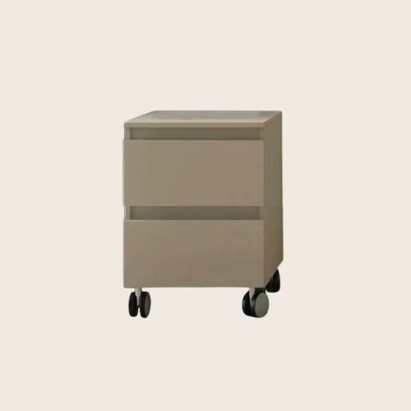 Cassettiera 41x44 multiuso a due cassetti con ruote Tortora Opaco Hop