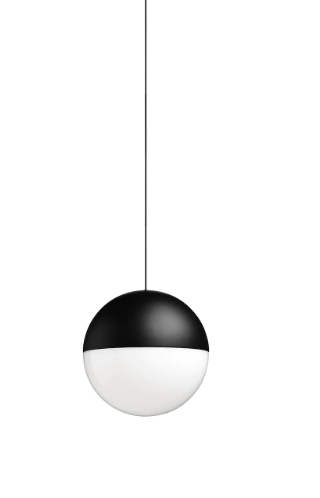 Flos String Light Testa A Sfera Cavo 22 m Lampada a sfera 19 cm sospesa a luce diffusa nero