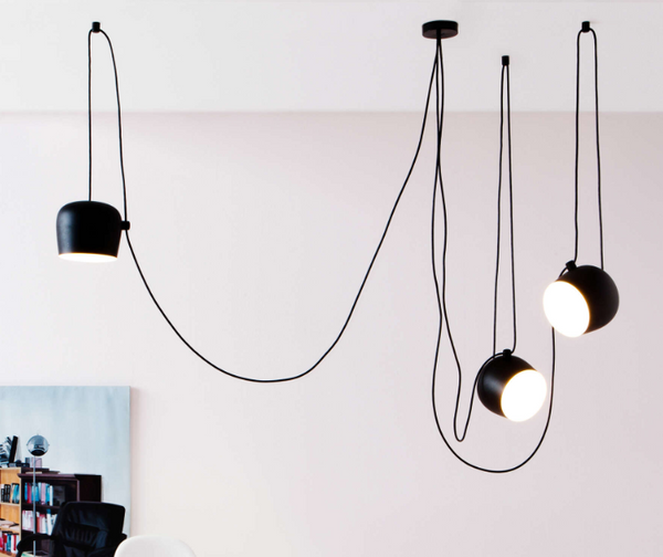 Flos Aim Small Lampada a sospensione 17 cm in alluminio Nero