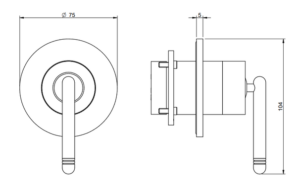 Tremme Philo RWIT70C8CC01 monocomando remoto per lavabo doccia senza parte ad incasso cromo