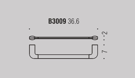 Colombo Trenta portasciugamani 36 cm a parete cromo, dettaglio ravvicinato del materiale e dell'aggancio - Colombo Design