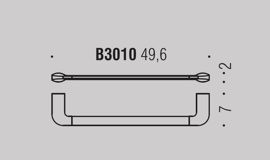 Colombo Design Trenta Portasciugamani 49,6 cm Nero Opaco, dettaglio ravvicinato del materiale e dell'aggancio