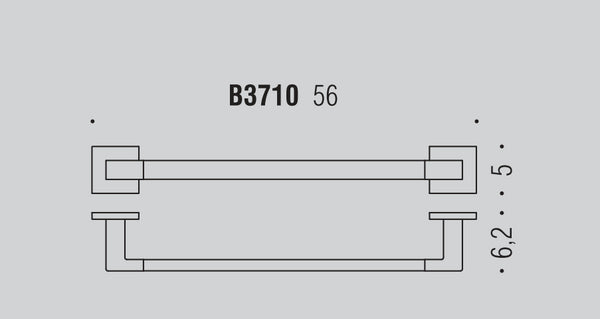 Colombo Design Basiq B37100nm Porta asciugamani 56 cm Nero Opaco