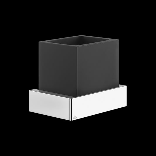 Bicchiere portaspazzolini a Muro nero Cromo Rettangolo 20808 Gessi