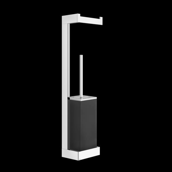 Colonna wc a parete portarotolo porta scopino nero cromo Rettangolo 20868 Gessi