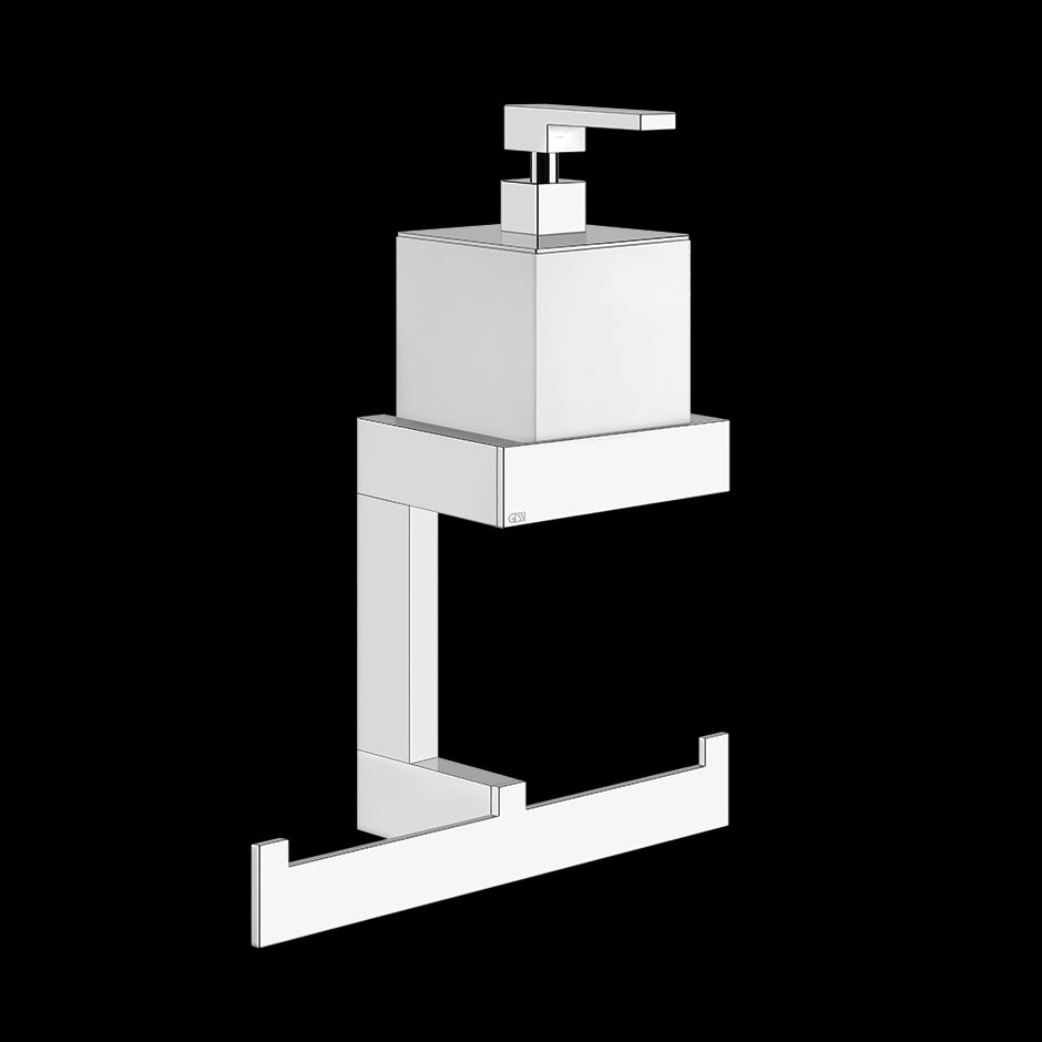 Porta sapone liquido con porta salviette Bianco Cromo Rettangolo 20879 Gessi