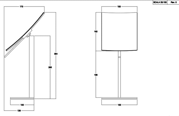 Specchio a Lente orientabile Da Appoggio Cromo Rettangolo 20988 Gessi