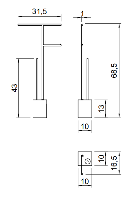 Antonio Bivio Combi2 Lupi Piantana portasalviette portarotolo portascopino Nero Marquinia