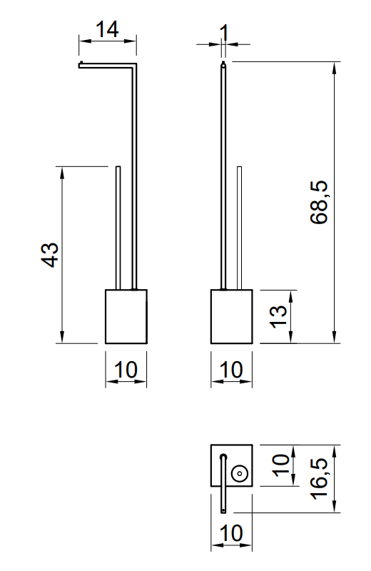 Antonio Lupi Biviocombi1 Portarotolo Portascopino cromo e marmo nero