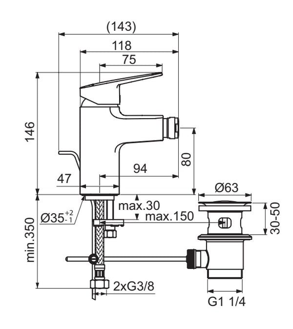 Ideal Standard Ceraplan Miscelatore Bidet Monocomando Cromo BD248AA