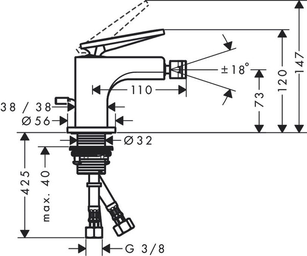 Hansgrohe Axor Citterio Miscelatore bidet con piletta Cromo 39201000