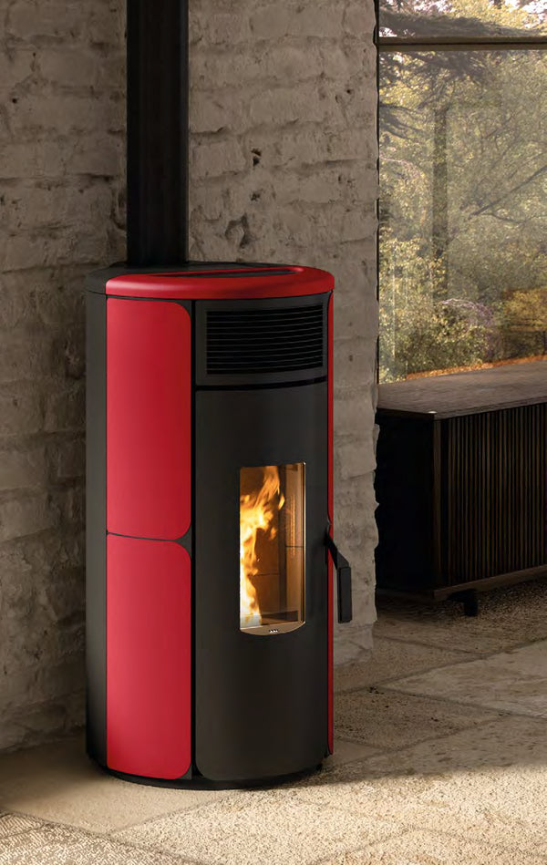 Royal Grazia E air 80 US Stufa ermetica a pellet ad aria 8 kw rosso bordeaux
