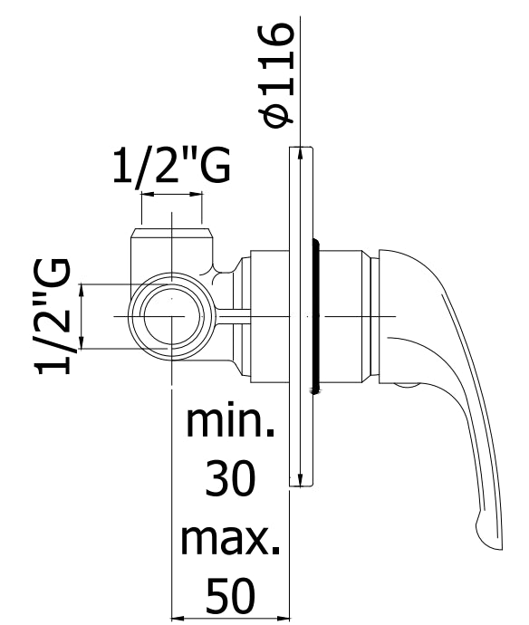 Paffoni Apollo 3 Apm3010 Miscelatore Incasso Doccia 1 Uscita Senza Deviatore con piastra 11,6 cm Cromo