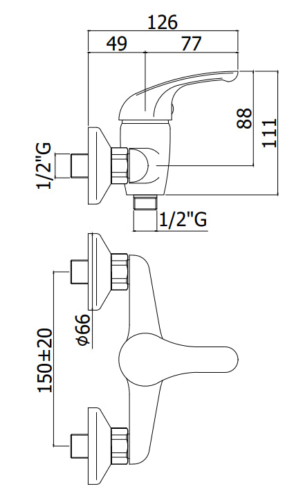 Paffoni Apollo 3 APM3168CR Miscelatore Doccia Esterno Cromo