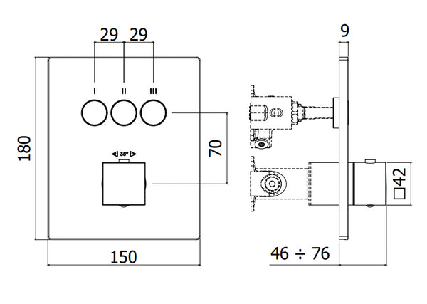 Paffoni Compact Box Cpt519cr Set Esterno doccia Termostatico 3 Funzioni Senza Parte Incasso Cromo