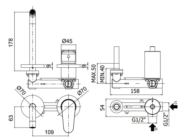 Paffoni Green Gr106cr70 Miscelatore Lavabo Incasso 2 Fori Cromo