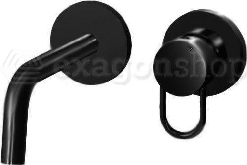 Paffoni Joker JK006NO70 Miscelatore lavabo Incasso Nero, vista frontale su sfondo bianco