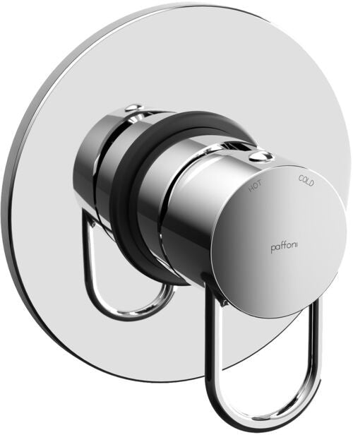 Paffoni Joker Jk010 Miscelatore doccia Incasso Con Piastra, dettaglio ravvicinato della finitura e del marchio