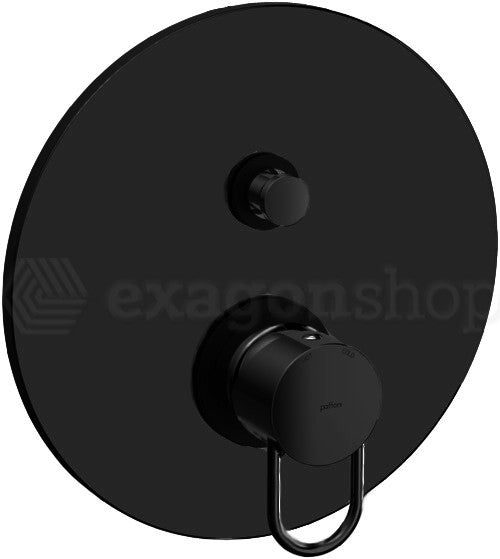 Paffoni Joker Jk015 Miscelatore doccia incasso tondo Nero, dettaglio ravvicinato della finitura e del marchio
