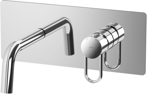 Paffoni Joker Jk104 Miscelatore lavabo Incasso 2 Fori cromo, vista frontale su sfondo bianco