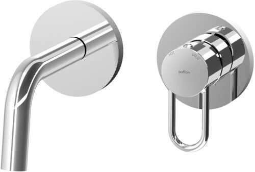Paffoni Joker Miscelatore lavabo Incasso 2 Fori Bocca 123, vista frontale su sfondo bianco
