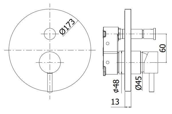 Paffoni Light Ligbox015st Miscelatore doccia Incasso Con Deviatore e Piastra Speciale Senza Corpo Incasso Steel Acciaio