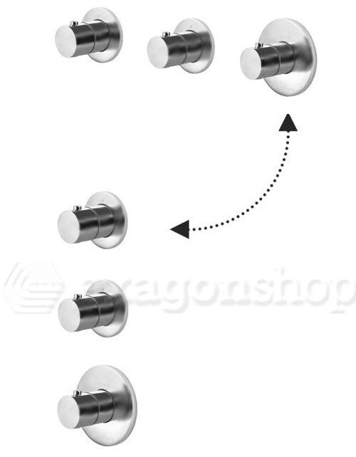 Paffoni Modular Box Mde018st Set doccia Termostatico Senza Steel, dettaglio ravvicinato della finitura e del marchio