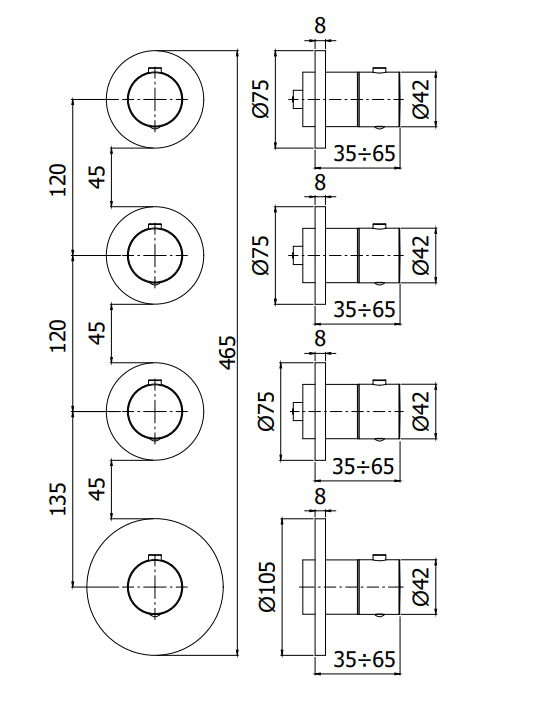 Paffoni Modular Box Mde019no Set Esterno doccia Termostatico ad Incasso 3 Funzioni Senza Parte Incasso Nero Opaco