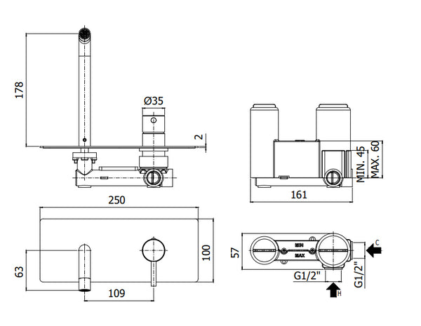 Paffoni Stick Sk104cr Miscelatore lavabo Incasso 2 Fori Cromo