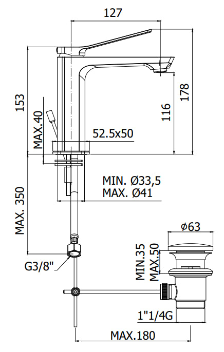 Paffoni Tilt Ti075cr Miscelatore Lavabo Con Scarico Cromo