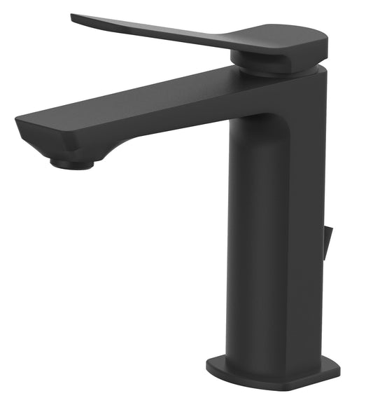 Paffoni Tilt Ti075no Miscelatore Lavabo Con Scarico Nero, vista frontale su sfondo bianco