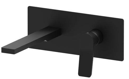 Paffoni Tilt Ti104no Miscelatore lavabo Incasso 2 Fori Nero, vista frontale su sfondo bianco