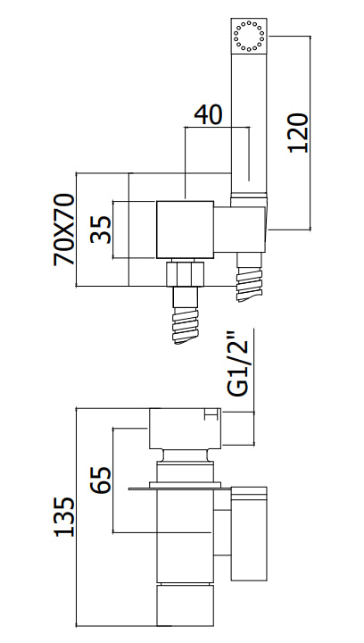 Paffoni Tweet Square set doccetta bidet quadro nero opaco Zdup112
