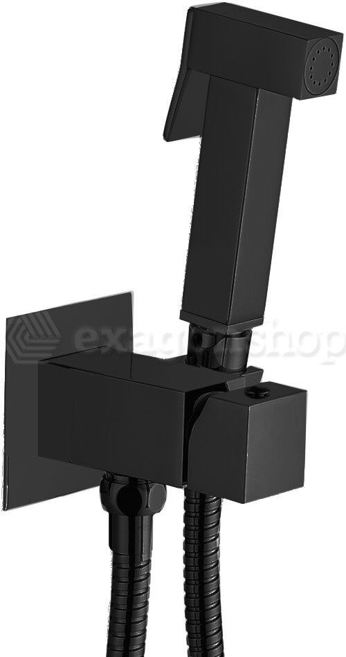 Paffoni Tweet Square set doccetta per bidet quadro nero opaco Zdup112
