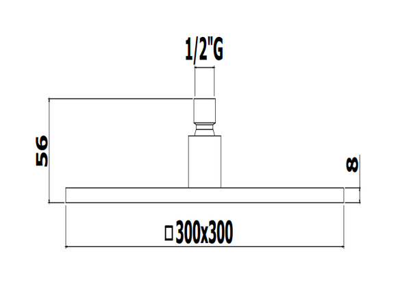 Paffoni Syncro King Soffione 30x30 doccia Quadro Nero Opaco